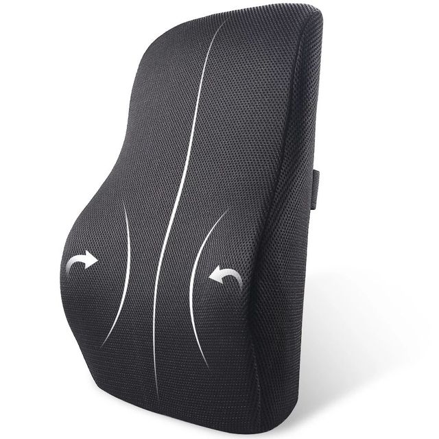 OEM Ergonomic Memory Foam Lumbar Support Pillow Dual Adjustable Straps Back Cushion for Office Desk Chair Wholesale