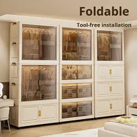 ZD802 Design Armoire Pliable en Plastique pour Vêtements et Chaussures - Boîte de Rangement pour Vêtements d'Enfants - Penderie Pliante Portable