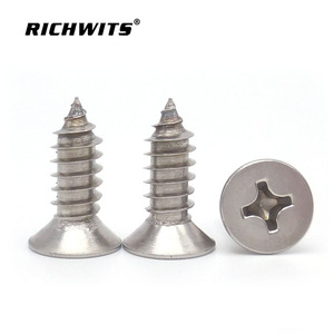 Tornillos autorroscantes de cabeza plana Phillips de acero inoxidable RICHWITS para madera, tamaño métrico, perfil bajo, uso industrial general - Product Image 5