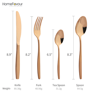 <span class=keywords><strong>Restaurant</strong></span> flatware set spoons fork knife stainless steel gold cutlery - Product Image 2