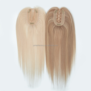 Topper de Cabello Humano Ruso de 3x5 Pulgadas para Mujer, Listo para Enviar de Fábrica, con Cutícula Completa Alineada, Base de Seda con Parte Libre y Trama - Product Image 3