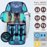 Silla de Masaje Eléctrica Portátil de Gravedad Cero para Cuerpo Completo, Piernas y Cintura, de Cuero, con Función Musical, para Decoración Moderna y Lujosa