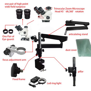 Linh hoạt khớp nối cánh tay phong trào lớn bùng nổ đứng 7-50x trinocular kính hiển vi <span class=keywords><strong>Stereo</strong></span> cho phòng thí nghiệm vật nuôi phẫu thuật PCB sửa chữa - Product Image 2