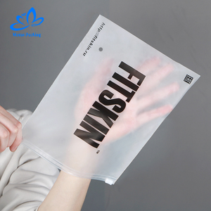 Custom logo biodegradable clothing plastic bag packaging frosted zipper plastic bags with logos