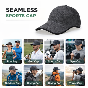 Casquette de <span class=keywords><strong>golf</strong></span> et de course sans couture, vierge, perforée au laser, avec œillets, en polyester et élasthanne, imperméable et ventilée - Product Image 5