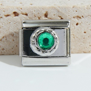 Pulsera Italiana de Moda con Dijes de Gemas Populares, Pulsera de Acero Inoxidable con Dijes Italianos - Product Image 3