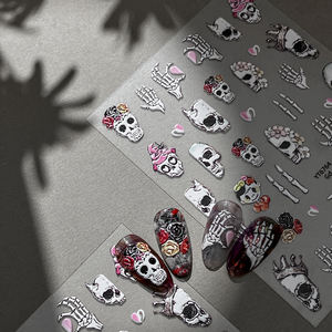 YITU <span class=keywords><strong>Halloween</strong></span> Evil Diablo Style Décoratif Nail Art Autocollant Gelée Crâne <span class=keywords><strong>Dessin</strong></span> YT6764 Effrayant <span class=keywords><strong>Halloween</strong></span> Autocollant Décoratif - Product Image 1