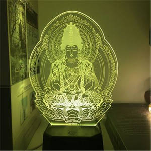 Lámpara LED 3D de Buda, luz de noche de Color USB, decoración budista, regalo de recuerdo para la <span class=keywords><strong>buena</strong></span> <span class=keywords><strong>suerte</strong></span> - Product Image 6