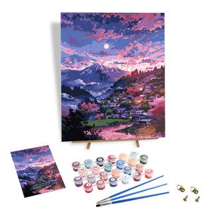 Kit Personalizzabili per Dipingere con i Numeri per Adulti, Pittura ad Olio Acrilico su Tela, Paesaggio Montano al <span class=keywords><strong>Tramonto</strong></span>, Decorazione Murale - Product Image 1