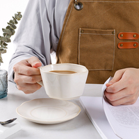 YST Céramique Usine Nordique Hôtel Café Latte Tasses Grès Blanc Espresso Tasse Ensemble Soucoupe Café Produits