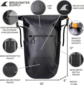 Sac à dos imperméable gratuit pour les sports de plein air avec compartiment intérieur pour vêtements mouillés, pliable pour une utilisation multiple - Product Image 6