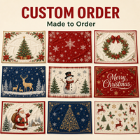 Nappe de Noël personnalisée Casse-Noisette en polyester à imprimé ruban écossais blanc crème pour les repas festifs à la maison