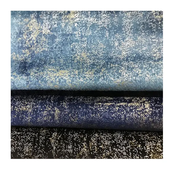 Golden pattern velvet polyester upholstery fabric used for sofa