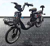 Vélo électrique urbain sans balais 350W 48V 12Ah 14 pouces 3 vitesses pour adulte avec panier avant