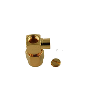 Conector Coaxial RF de 50 ohmios, Macho SMA, Ángulo Recto, para Cable RG402 de 0.141''