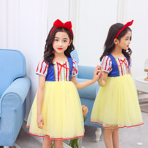 Costumes Blanche-Neige pour filles, costumes <span class=keywords><strong>Reine</strong></span> <span class=keywords><strong>des</strong></span> <span class=keywords><strong>Neiges</strong></span> pour enfants, robes de jeu de rôle pour enfants, robes en tulle et en maille pour l'école - Product Image 4