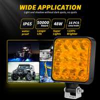 Nouvelle lampe de travail LED étanche ABS pour SUV, 16 LED carrées pour tout-terrain, camion, tracteur, 4x4, 12V