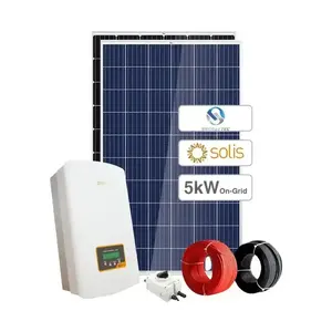 공장 공급 할인 가격 5kw 태양열 발전 시스템 그리드 태양 전지 패널 시스템 가정용 전기