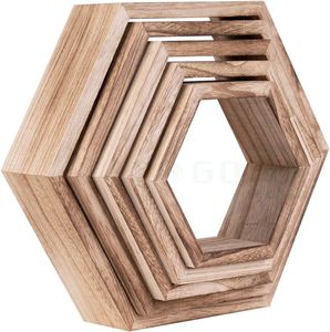 <span class=keywords><strong>Étagère</strong></span> hexagonale <span class=keywords><strong>murale</strong></span> en bambou pour chambre, bureau, salon, finition <span class=keywords><strong>bois</strong></span> <span class=keywords><strong>flotté</strong></span> - Product Image 5
