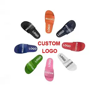 2024 Custom Brand Supplier Printed Air Cushion Designers Slide Slippers EVA PU PVC Insole Women And Men Slides With Custom Logo
