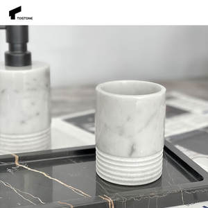 Tostone 2025 juego de tazas para verter hecho a mano blanco mármol de Carrara piedra Natural grabado decoración de sala de té para sala de estar cocina caliente - Product Image 3