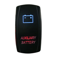 Interrupteur à bascule laser 5 broches marche/arrêt avec voyant LED bleu, bouton à bascule 20A/12V compatible avec la plupart des SUV, VTT, UTV, motos, camions