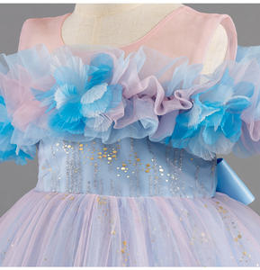 夏季女孩蕾丝褶边袖圣诞儿童舞会女孩派对公主裙 - Product Image 5