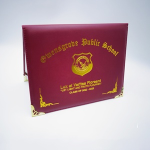 カスタムゴールド大学ポートディプロマフレームカバーベルベットA5 A4証明書ホルダー感謝状・感謝証明書ホルダー - Product Image 2