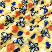 Kingcason fábrica premium qualidade jacquard borboleta impressa abacaxi coral tecido de lã para roupas