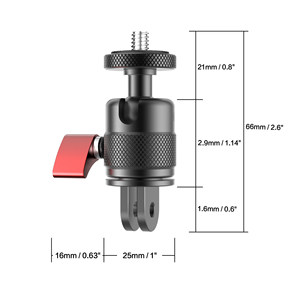 Adaptador de Montaje Multiángulo Universal de Aluminio con Cabezal Giratorio de 360° y Conector de Tornillo de 1/4 para GoPro Hero 13, DJI Osmo Action, Insta360 - Product Image 5