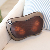 Nouveau type de coussin de massage chauffant infrarouge et pétrissant à piles pour le cou, le dos, les épaules, la taille et les fesses, en promotion