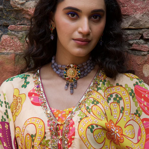 Designer Multicolor Kundan Meenakari Choker <b>Necklace</b> with Earrings Ethnic Indian Bridal Wedding Party Wear <b>Statement</b> <b>Necklace</b> - Product Image 1