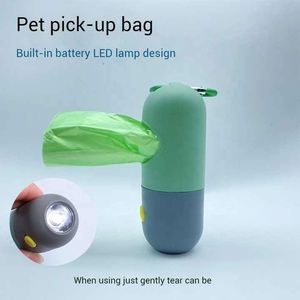 Distributeur de sacs à déjections canines LED écologique et portable, avec bac à déchets et sacs hygiéniques - Product Image 5