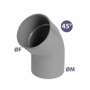 Smooth Surface <b>PVC</b> M-F 45° Bend Ø 100 UPVC Pipe Fitting with <b>Glue</b> Connection Forged Bushing Model-Head Casting Techniques - Product Image 3