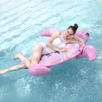 Chaise longue pliante gonflable adulte pour tortue de mer rose, radeau flottant à la dérive, cercle de natation ludique