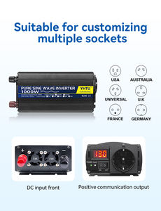 Inversor Monofásico de Alta Eficiencia YHTU de 1000 W, 12 V/24 V/220 V, para Uso Doméstico y en Automóviles, con Enchufe <span class=keywords><strong>Europeo</strong></span>, Onda Sinusoidal Pura - Product Image 4