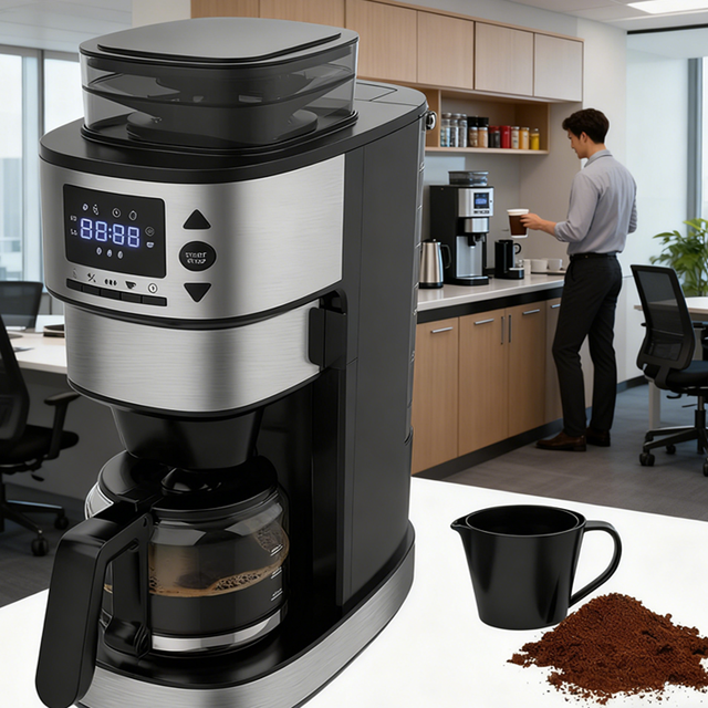0.82L Water tank  American Hotel 6 Cups 1300W Automatic Electric Drip Coffee Makers Black Color Drip Coffee Machine