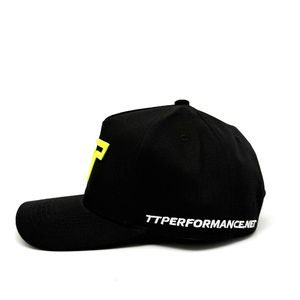 <span class=keywords><strong>Casquette</strong></span> structurée en sergé de coton noir 5 panneaux OEM ODM avec broderie de feuille à double logo personnalisée sur le devant et sur le côté, pour la course et le sport - Product Image 3
