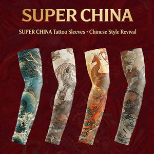 Manches de bras complètes pour hommes, effet rafraîchissant, motif <span class=keywords><strong>floral</strong></span>, protection UV, pour le cyclisme, le baseball, la moto, la conduite en extérieur - Product Image 4