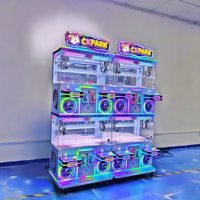 Machine à griffes commerciale à monnayeur, double armoire côte à côte, boutons de contrôle multiples, machine de jeu d'arcade intérieure FEC
