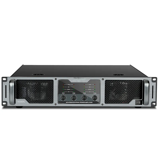 Professional 1100W 4-Channel 2U Audio Power Amplifier 11000S High-Power Sound Equipment for Stage DJ Karaoke Metal Shell