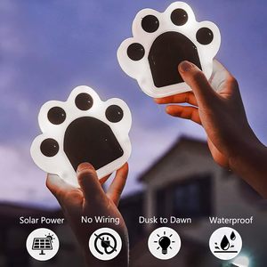 Lampe solaire LED pour pelouse, motif empreinte animale, patte d'ours colorée, ambiance de jardin, étanche IP65 pour aménagement paysager - Product Image 1
