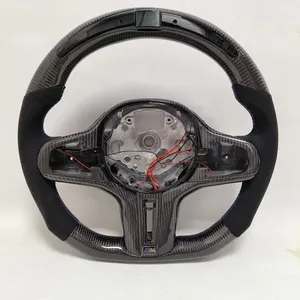 Volante Riscaldato in Vera Fibra di Carbonio con LED Stile Racing Personalizzato per BMW <span class=keywords><strong>Serie</strong></span> M2 F44 M2 F45 F46 - Product Image 1