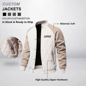 Otoño nuevo estilo hombres Europeo Americano Casual abrigo polar algodón acolchado chaqueta gruesa cuello alto mangas de hombro 3XL - Product Image 1