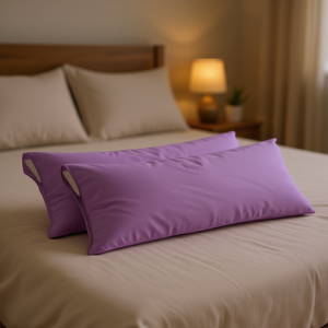 Lot de 2 taies d'oreiller rectangulaires unies avec fermeture éclair, 100 % polyester respirant et doux pour la maison et la chambre - Product Image 2