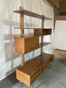 Mid for Modern Solid Wood Bookcase Multi-functional Space Saving Bedroom Storage Furniture with <strong>Shelving</strong> Display for Home - Product Image 4