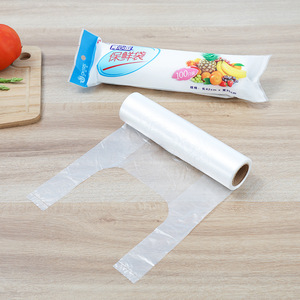 Food Storage <b>Bags</b> Thickened PE Disposable Refrigerator Sealable Household Perforated Vest Style 10-20 L Capacity - Product Image 2