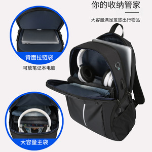 Customizable Business Laptop <b>Backpack</b> with USB Charging, Mens Professional <b>Computer</b> Bag, 15.6-Inch Laptop Case - Product Image 2