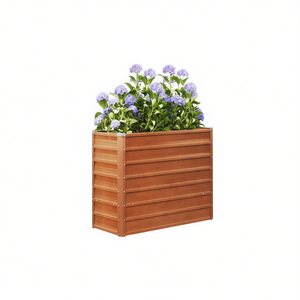 Bac à fleurs surélevé en acier Corten 39,4 x 15,7 x 30,3 pouces, finition rouille, pots de fleurs, jardinières, utilisation en extérieur - Product Image 1
