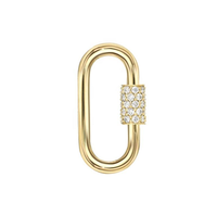 Connecteur carré en argent sterling 925 plaqué or jaune 14 carats avec fermoir, zircon incrusté, breloque de sécurité, accessoires pour la fabrication de bijoux